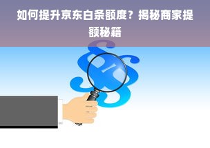 如何提升京东白条额度？揭秘商家提额秘籍