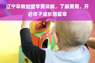 辽宁早教加盟学费详解，了解费用，开启孩子成长新篇章