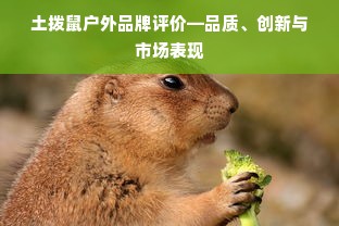 土拨鼠户外品牌评价—品质、创新与市场表现