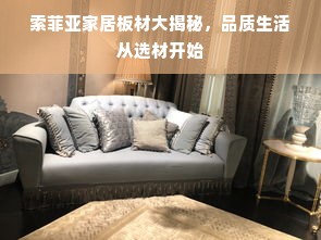 索菲亚家居板材大揭秘，品质生活从选材开始