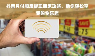 抖音月付额度提现商家攻略，助你轻松享受购物乐趣