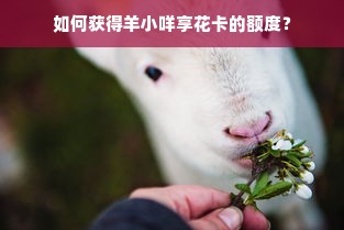 如何获得羊小咩享花卡的额度？