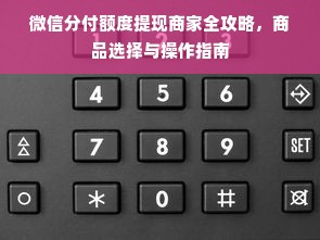 微信分付额度提现商家全攻略，商品选择与操作指南