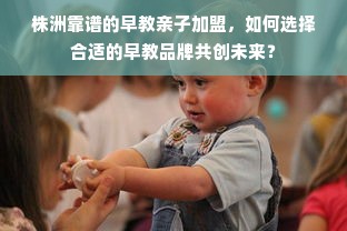 株洲靠谱的早教亲子加盟，如何选择合适的早教品牌共创未来？