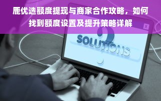 鹿优选额度提现与商家合作攻略，如何找到额度设置及提升策略详解