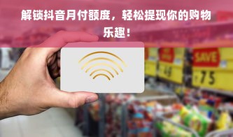 解锁抖音月付额度，轻松提现你的购物乐趣！