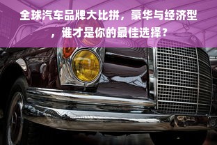 全球汽车品牌大比拼，豪华与经济型，谁才是你的最佳选择？