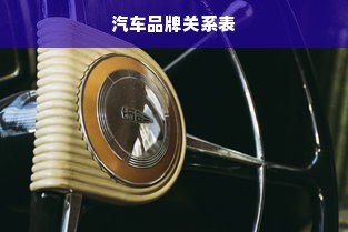 汽车品牌关系表
