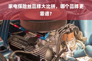 家电保险丝品牌大比拼，哪个品牌更靠谱？