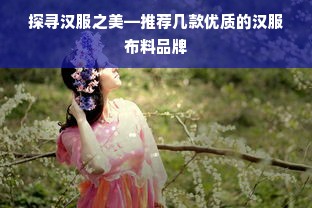 探寻汉服之美—推荐几款优质的汉服布料品牌