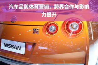 汽车品牌体育营销，跨界合作与影响力提升