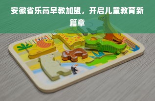 安徽省乐高早教加盟，开启儿童教育新篇章