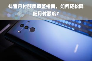 抖音月付额度调整指南，如何轻松降低月付额度？