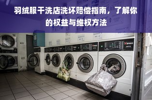 羽绒服干洗店洗坏赔偿指南，了解你的权益与维权方法