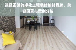 选择正确的净化工程装修板材品牌，关键因素与案例分析