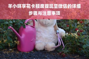 羊小咩享花卡额度提现至微信的详细步骤与注意事项