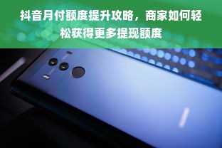 抖音月付额度提升攻略，商家如何轻松获得更多提现额度