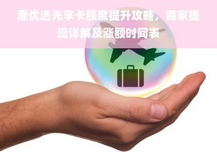 鹿优选先享卡额度提升攻略，商家提现详解及涨额时间表