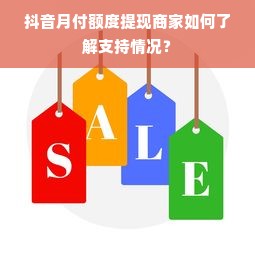 抖音月付额度提现商家如何了解支持情况？