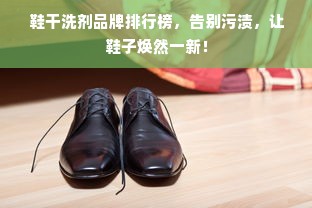 鞋干洗剂品牌排行榜，告别污渍，让鞋子焕然一新！