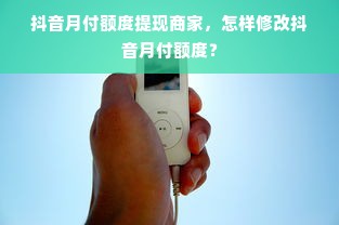 抖音月付额度提现商家，怎样修改抖音月付额度？