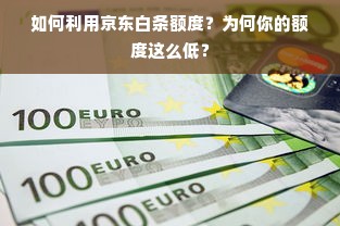 如何利用京东白条额度？为何你的额度这么低？