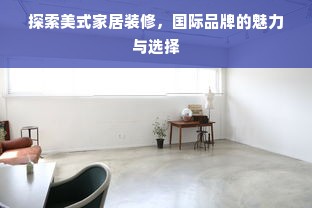 探索美式家居装修，国际品牌的魅力与选择