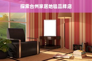 探索台州家居地毯品牌店