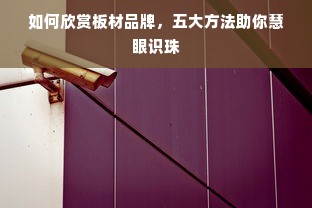 如何欣赏板材品牌，五大方法助你慧眼识珠