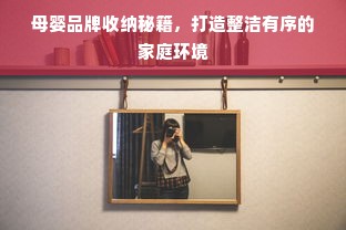 母婴品牌收纳秘籍，打造整洁有序的家庭环境