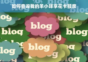 如何查询我的羊小咩享花卡额度