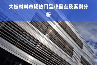 大板材料市场热门品牌盘点及案例分析
