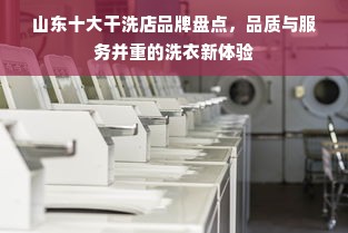 山东十大干洗店品牌盘点，品质与服务并重的洗衣新体验