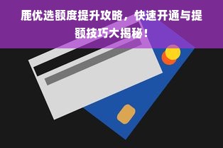 鹿优选额度提升攻略，快速开通与提额技巧大揭秘！
