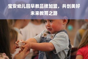宝安幼儿园早教品牌加盟，共创美好未来教育之路