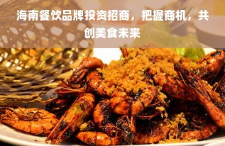 海南餐饮品牌投资招商，把握商机，共创美食未来