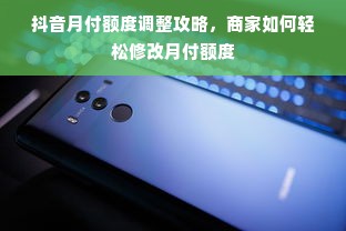 抖音月付额度调整攻略，商家如何轻松修改月付额度