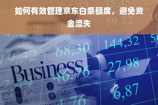 如何有效管理京东白条额度，避免资金流失