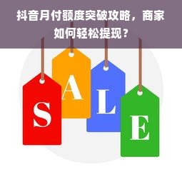 抖音月付额度突破攻略，商家如何轻松提现？