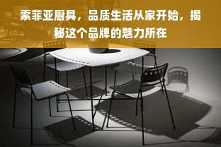 索菲亚厨具，品质生活从家开始，揭秘这个品牌的魅力所在