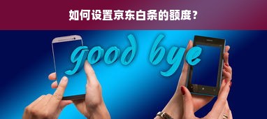 如何设置京东白条的额度？