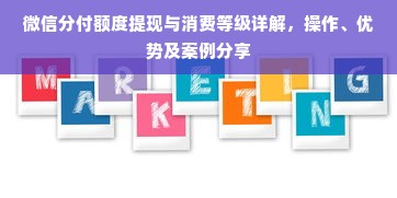 微信分付额度提现与消费等级详解，操作、优势及案例分享