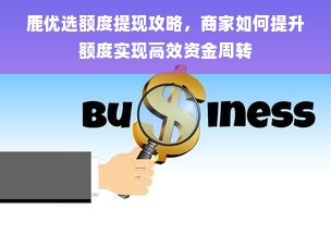 鹿优选额度提现攻略，商家如何提升额度实现高效资金周转