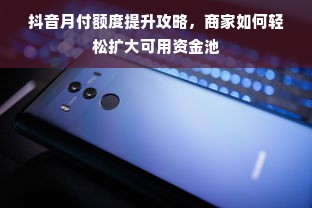 抖音月付额度提升攻略，商家如何轻松扩大可用资金池