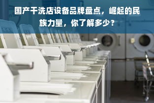 国产干洗店设备品牌盘点，崛起的民族力量，你了解多少？