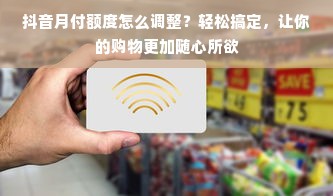 抖音月付额度怎么调整？轻松搞定，让你的购物更加随心所欲