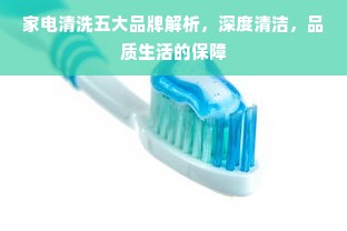 家电清洗五大品牌解析，深度清洁，品质生活的保障