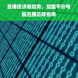 直播经济新趋势，加盟平价电脑直播品牌指南