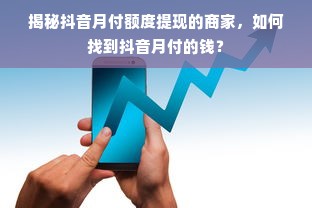 揭秘抖音月付额度提现的商家，如何找到抖音月付的钱？