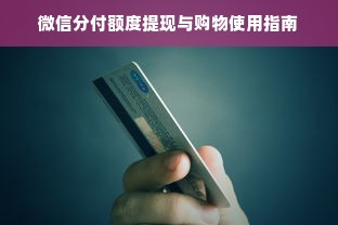 微信分付额度提现与购物使用指南